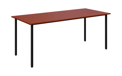 JSB 180N Jídelní stůl 1800 x 800 mm, deska cihlově červená / podnož černá